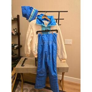 Ellesse Vintage Blue/White Designer Women's Ski Set